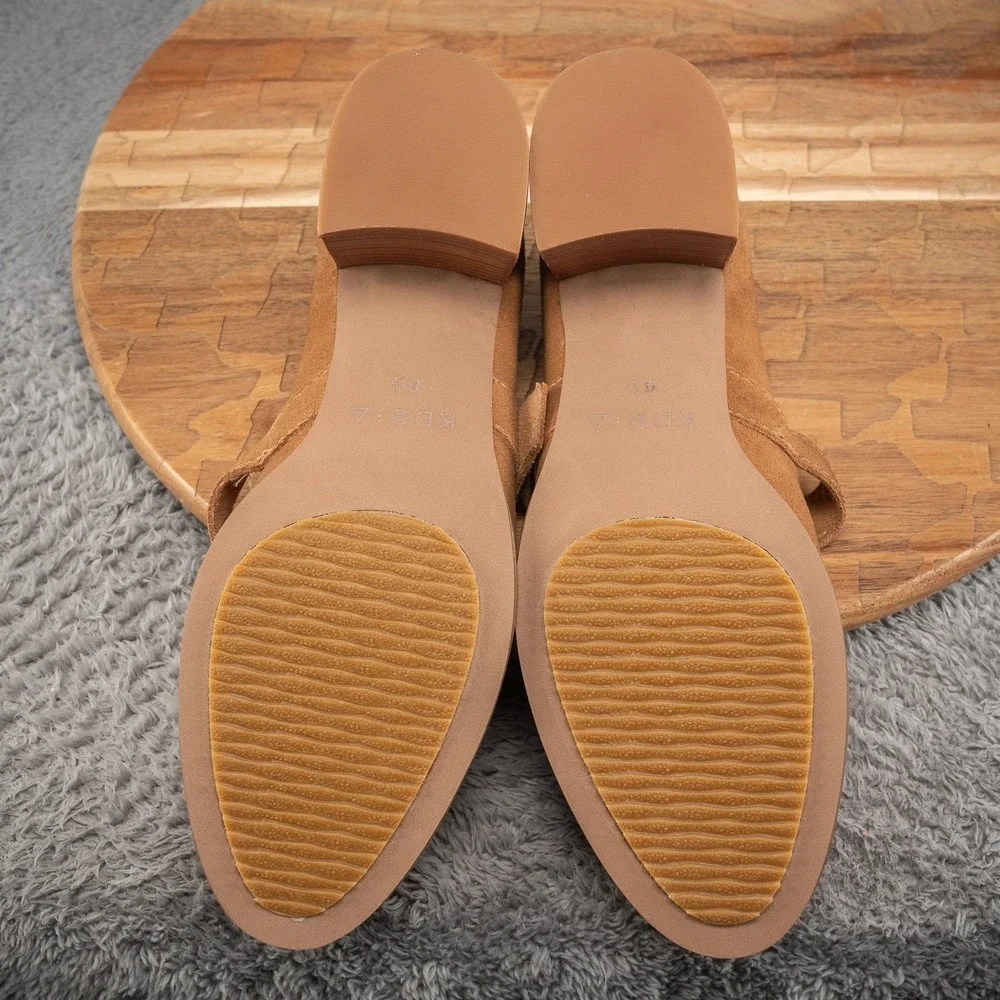 Kelsi Dagger Brooklyn Women Mary Jane Heels US 8.5 Brown Suede T-Strap - Picture 6 of 7